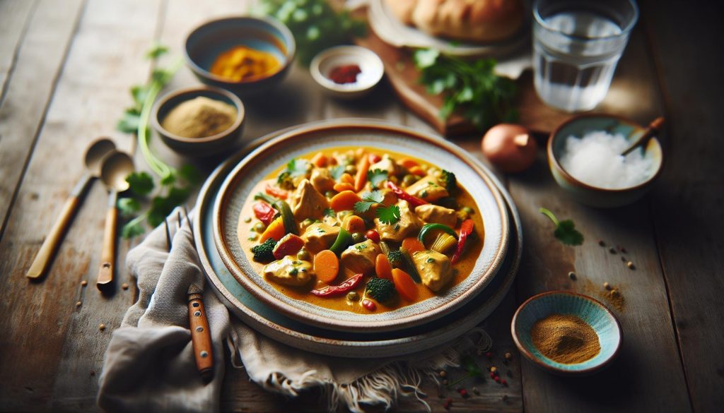 Receta pollo al curry sin nata ni leche de coco: Ligera 4 Receta pollo al curry sin nata ni leche de coco: Ligera