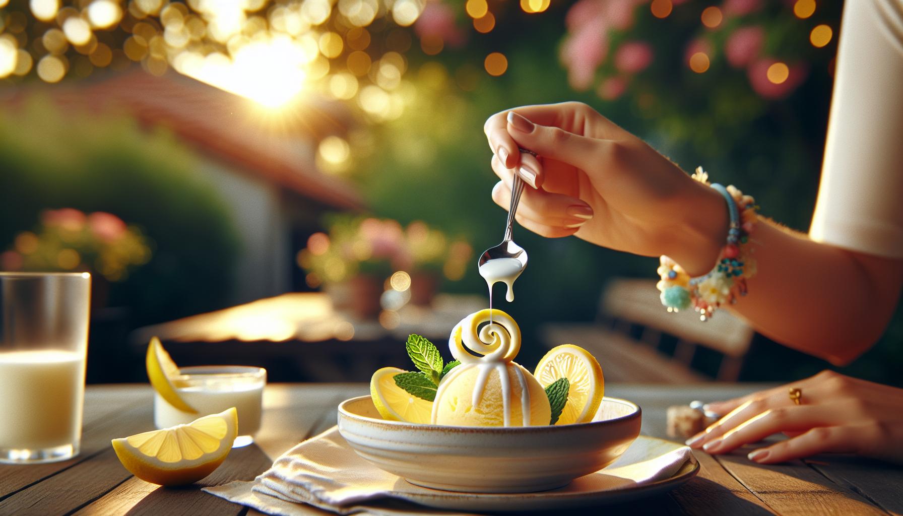 Sorbete de limón sin alcohol con leche condensada: Perfecto