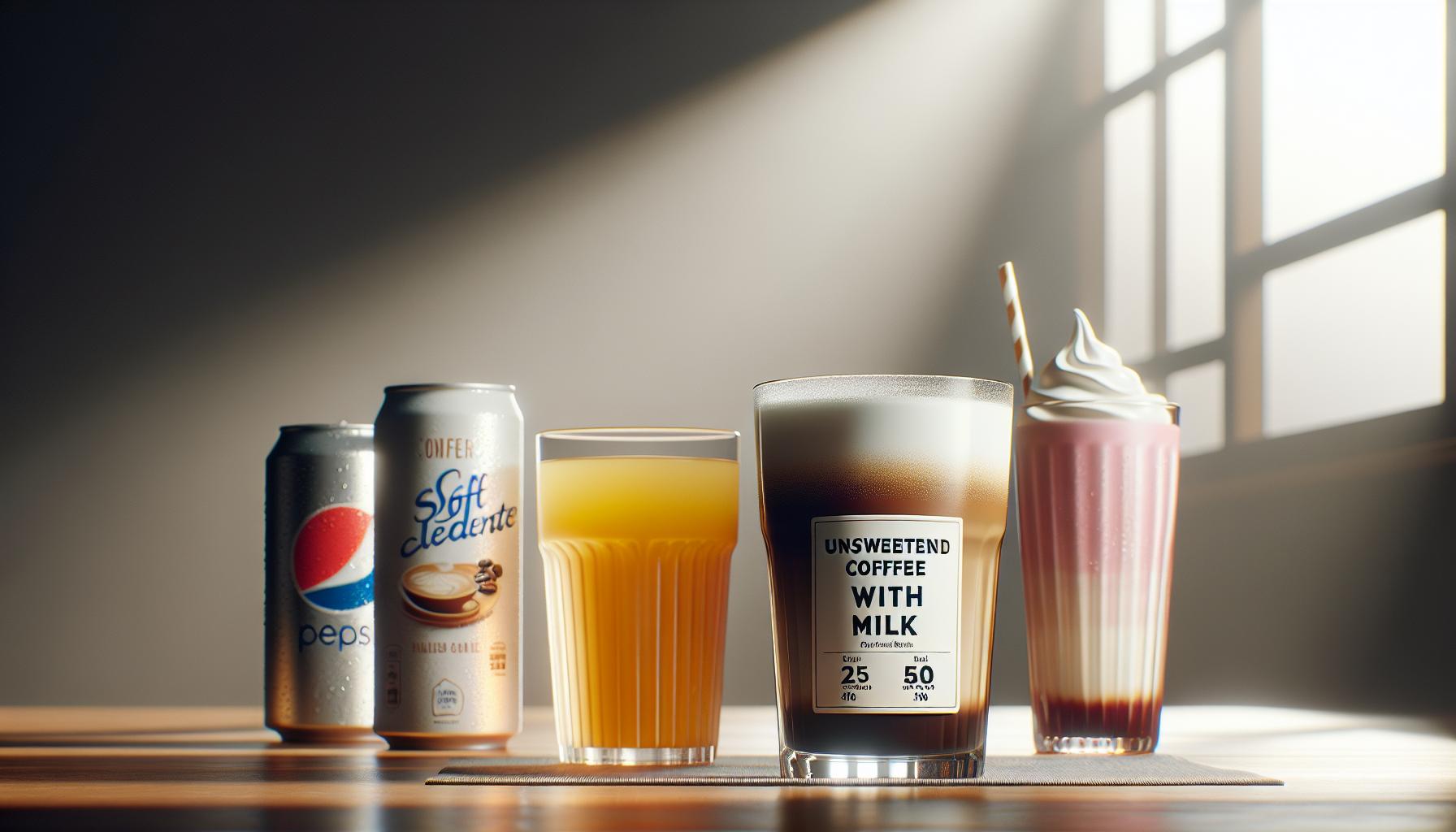 4. Comparativa: Café con Leche Sin Azúcar vs. Otras Bebidas Calóricas