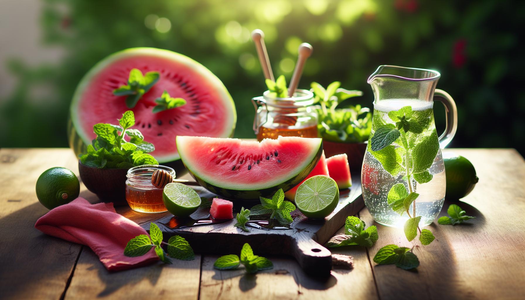 Ingredientes frescos para un batido de sandía sin leche: Vitalidad y sabor
